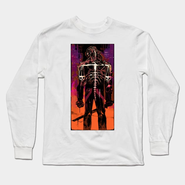 Justice (Cyberpunk Tarot) Long Sleeve T-Shirt by Joshessel